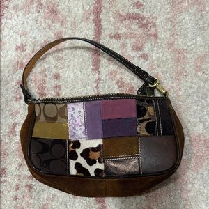 Vintage coach patchwork shoulder bag